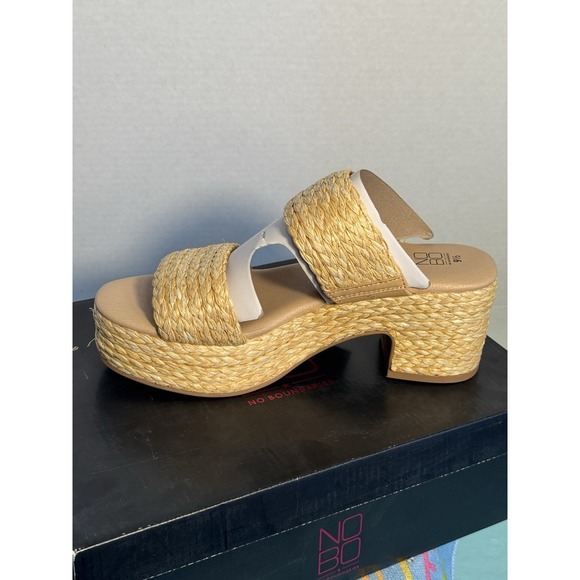 No Boundaries Women's Raffia Double Band Platform Sandals Sizes 9.5 & 11 NIB - Picture 5 of 14
